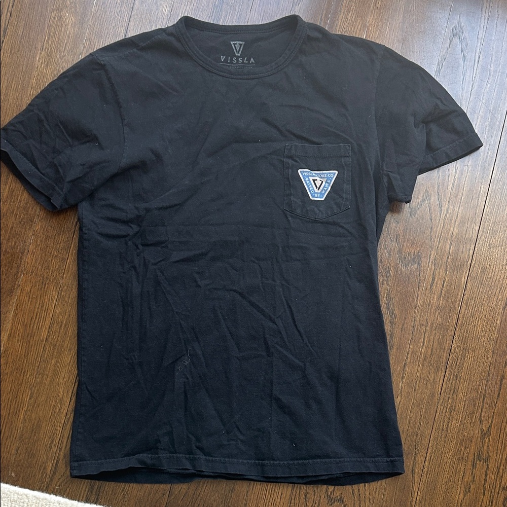 VISSLA Black Short Sleeve Tee with Logo